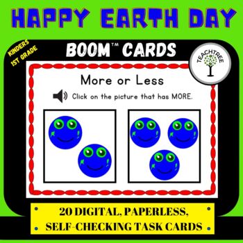 Preview of Celebrate Earth Day with 20 Boom Digital Task Cards for Math Centers