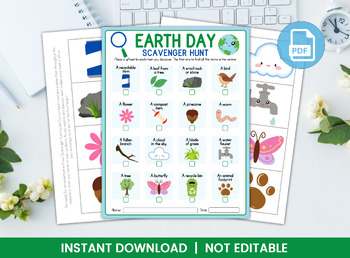 Preview of Happy Earth Day Scavenger Hunt Activity for Children