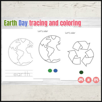 Preview of Happy Earth Day Tracing and Coloring