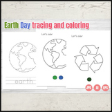 Happy Earth Day Tracing and Coloring
