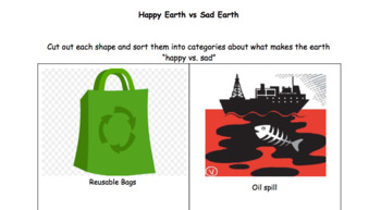 Preview of Happy Earth vs Sad Earth Picture Sort