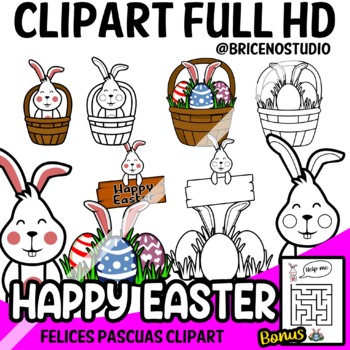 Preview of Happy Easter Clipart / vector / paint / labyrinth