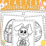 Happy Easter Coloring Pages - Easter Bunny with basket col