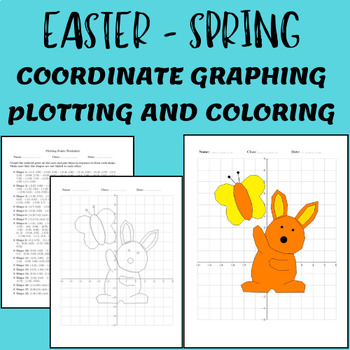 Preview of Happy Easter Day Spring Math Coordinate Graphing Mystery Picture Coloring Pages