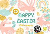 Easter Egg Clipart | Spring Element Image | Cute Bunny and