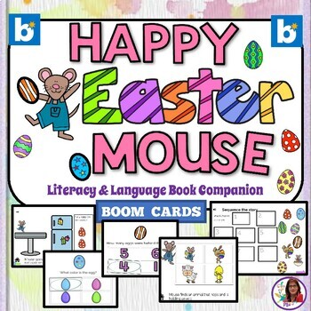 Preview of Happy Easter Mouse Book Companion BOOM Cards
