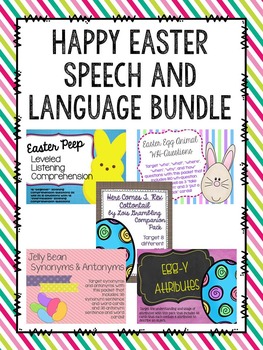 Preview of Happy Easter Speech and Language Bundle