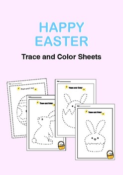 Preview of Happy Easter - Trace and Color