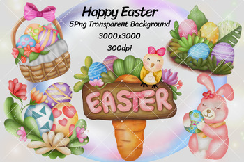 Preview of Happy Easter png Transparent Background clipart