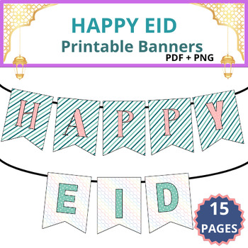 Preview of Happy Eid Banner ! Classroom Decor Bulletin Board Eid Mubarak Banner