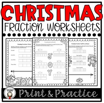 Preview of Christmas Fraction Worksheets