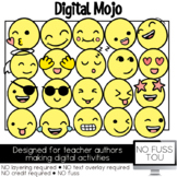 Happy Emojis Clipart NO FUSS TOU Moveable Clipart for Digital