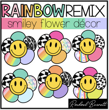Preview of Happy Face Decor // Rainbow Remix Bundle 90's retro classroom decor