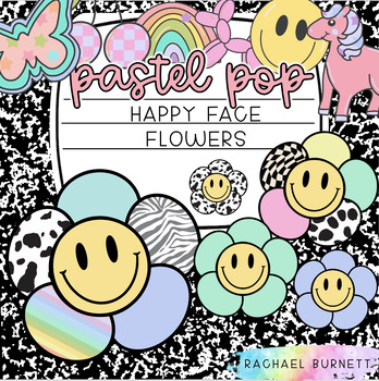 Preview of Happy Face Flowers Pastel Pop
