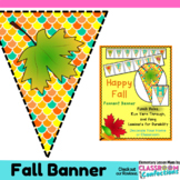 Happy Fall Banner : Classroom Decor : Bulletin Board or Ha