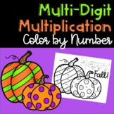 Happy Fall! Multi-Digit Multiplication Color by Number 5.NBT.5.