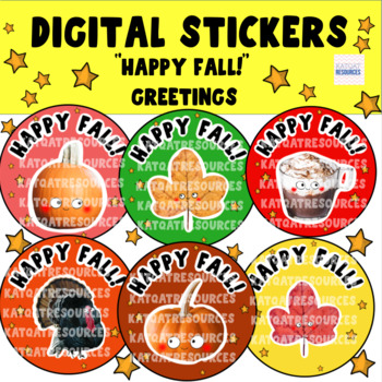 Preview of Happy Fall Pumpkins, turkey - Digital Stickers - Reward and Motivation