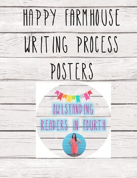 Preview of Happy Farmhouse Writing Process Posters (EDITABLE)