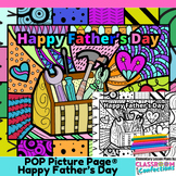 Happy Father's Day Coloring Page Gift Dad Pop Art Coloring