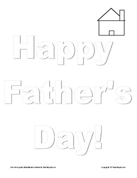 Happy Father's Day Coloring Page that becomes a Happy Father's Day Poster