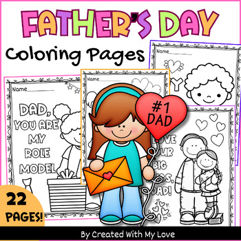 Preview of Happy Father's Day Coloring pages Activity, Appreciation Cards Gifts Sheets