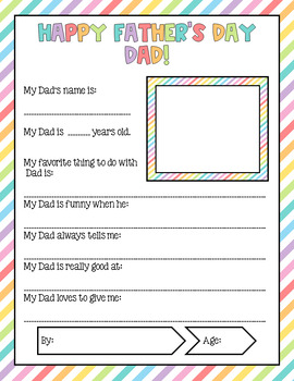 Happy Father's Day Day Printable - Includes editable PowerPoint & PDF ...