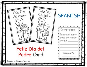 Father's Day / Feliz Día del Padre Card - Spanish by Figueroa Teachers