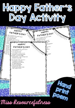 Preview of Father's Day Present - Card Handprint Poem Craft