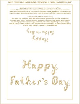 Preview of Happy Father's Day Printable Greeting Card Download Tan Fabric Font Letters