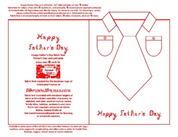 Preview of Happy Father's Day Red Fabric Font Tie And Dress Shirt Card Printable