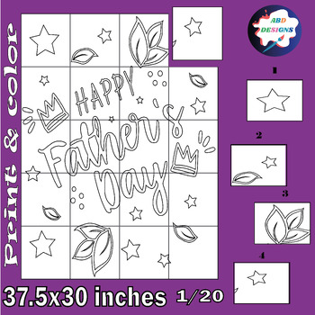 Preview of Happy Father's day Quotes Coloring  Collaborative Poster Art