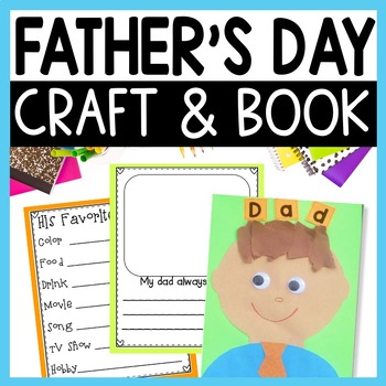 Preview of Father's Day Questionnaire Book and Craft, Editable All About Dad Gift