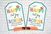 Happy First Day of School Gift tags for students, teachers