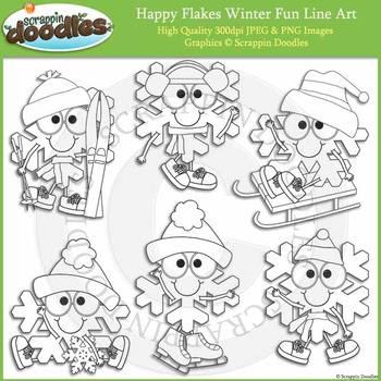 Happy Flakes Winter Fun by Scrappin Doodles | TPT