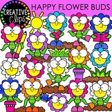 Happy Flower Buds Clipart {Flower and Garden Clipart}