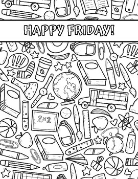 Happy Friday Coloring Page by Maiden The Classroom | TPT
