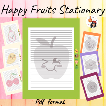 Preview of Happy Fruits Stationary { ESL}