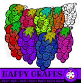 Happy Grapes - Doodle Clip Art