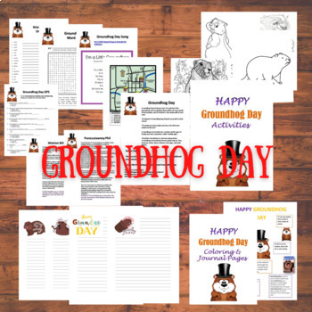 Preview of Happy Groundhog Day Activities - Happy Marmot Day Worksheets
