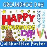Happy Groundhog Day Collaborative Coloring Poster, Animal 