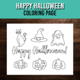 Happy Halloween Coloring Page - October Art Activity