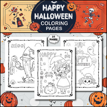 Preview of Happy Halloween Coloring Pages.