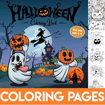 Preview of Happy Halloween Coloring Pages Coloring Sheets Coloring Book Clipart Printable