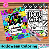 Happy Halloween Coloring Page Sheets Fun Morning Work Hall