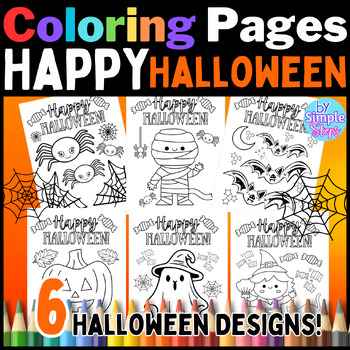 Preview of Happy Halloween Coloring Pages & Sheets! Cute Halloween Coloring Activity!