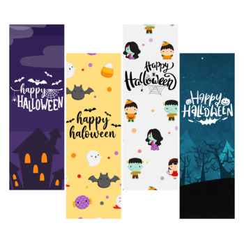 Preview of Happy Halloween Cute Bookmarks For Students, Educators, Centers, Reading, Speech