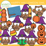 Happy Halloween Owl Witch Clip Art