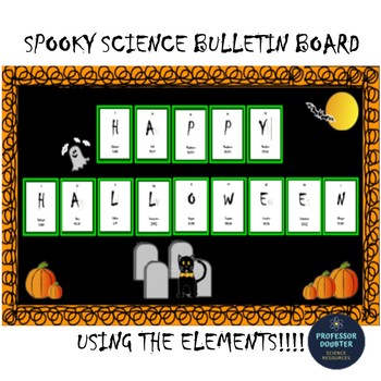 Preview of Halloween Bulletin Board or Poster For Science Chemistry Elements