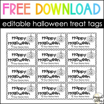 Preview of Happy Halloween Tags (editable)