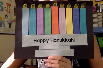 Preview of Happy Hanukkah! Menorah Craft